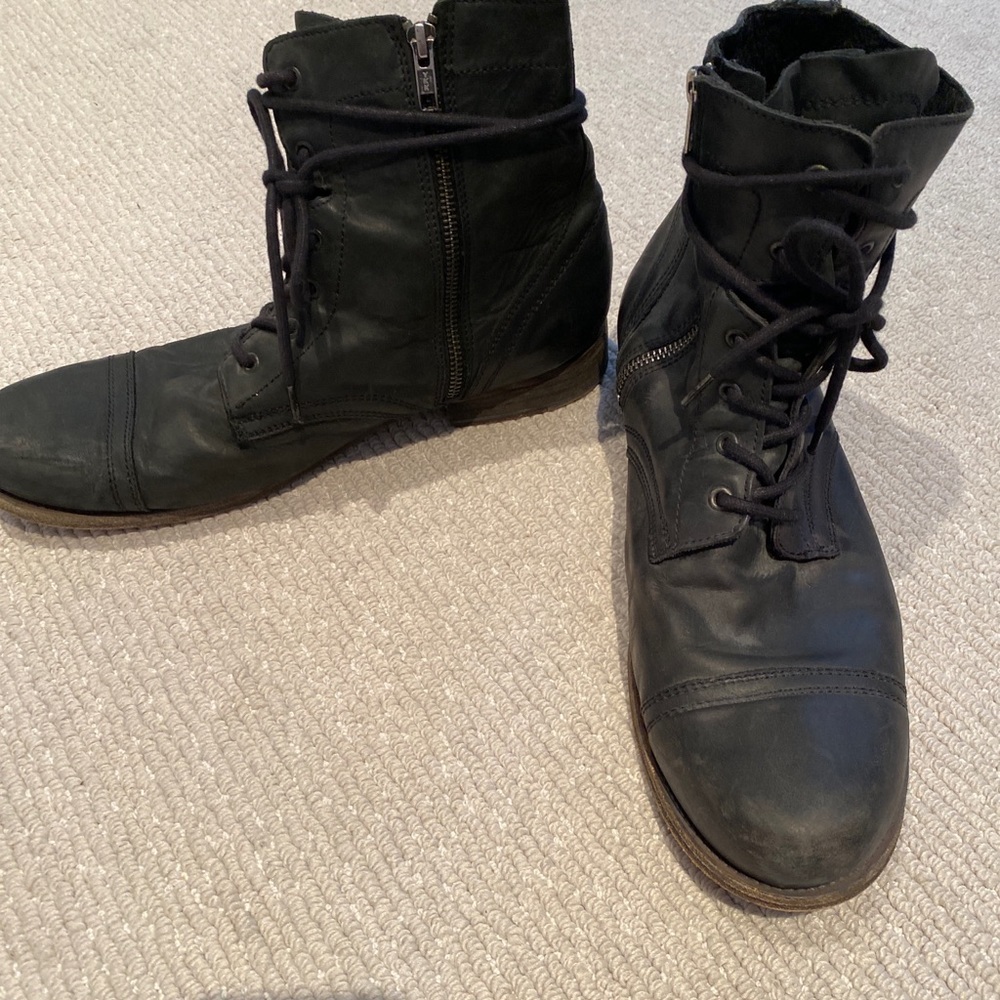 All Saints Black Leather Men's Boots